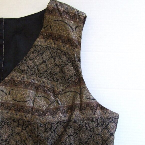 Scott McLintock blouse metallic plus size sleeveless top gold vintage sparkles - Picture 8 of 13